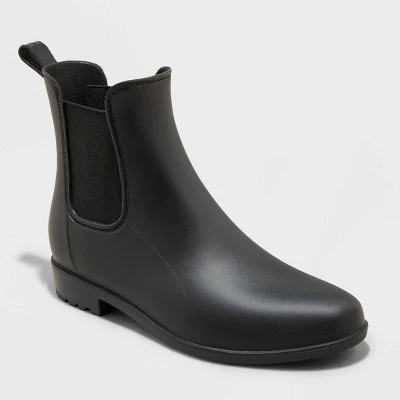 Outlet 😍 Women's Chelsea Rain Boots - A New Day™ Black 🧨 6 Outlet 😍 Women's Chelsea Rain Boots - A New Day™ Black 🧨 - Image 4