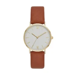 Flash Sale 😀 Women's Classic Strap ⌚ Watch - A New Day™ Gold/Brown 😉
