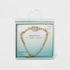 Best reviews of 👍 Silver Plated Gold Layered Chain Bracelet - A New Day™ Amazonite ❤️ -Outlet New Day Wear Store unnamed file 499