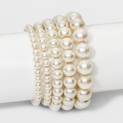 Cheapest ๐ Faux Pearl Stretch Bracelet 5pc - A New Day™ White โค๏ธ 2 Cheapest ๐ Faux Pearl Stretch Bracelet 5pc - A New Day™ White โค๏ธ