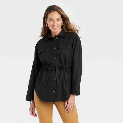 Best Sale 🎁 Women's Linen Utility Shirt Jacket - A New Day™ 🔥 5 Best Sale 🎁 Women's Linen Utility Shirt Jacket - A New Day™ 🔥 - Image 3