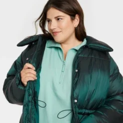 Best Sale 🥰 Women's Medium Length Shine Puffer Jacket - A New Day™ 😀 -Outlet New Day Wear Store unnamed file 585