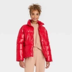 Cheapest ❤️ Women's Short Wet Look Puffer Jacket - A New Day™ ⭐ -Outlet New Day Wear Store unnamed file 596