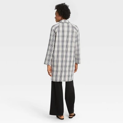 Buy ❤️ Women's Plaid Overcoat - A New Day™ Gray 🤩 3 Buy ❤️ Women's Plaid Overcoat - A New Day™ Gray 🤩