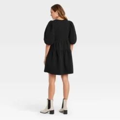 Deals 💯 Women's Balloon 3/4 Sleeve Quilted Dress - A New Day™ ⭐