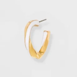Best Sale ✨ Twisted Hoop Earrings - A New Day™ White 🔔