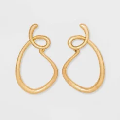 Deals ✨ Short Metal Squiggle Drop Earrings - A New Day™ Light Gold ❤️ -Outlet New Day Wear Store unnamed file 766