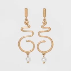 Best Pirce ❤️ Open Squiggly Earrings - A New Day™ Gold ✨ -Outlet New Day Wear Store unnamed file 776