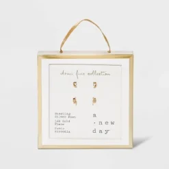 Promo 😉 14K Gold Plated Cubic Zirconia Geometric Duo Stud Earrings - A New Day™ 🎁 6 Promo 😉 14K Gold Plated Cubic Zirconia Geometric Duo Stud Earrings - A New Day™ 🎁 -Outlet New Day Wear Store unnamed file 842