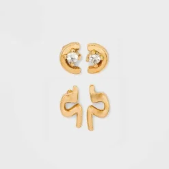 Promo 😉 14K Gold Plated Cubic Zirconia Geometric Duo Stud Earrings - A New Day™ 🎁 7 Promo 😉 14K Gold Plated Cubic Zirconia Geometric Duo Stud Earrings - A New Day™ 🎁 -Outlet New Day Wear Store unnamed file 843