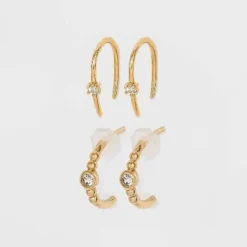 New ✔️ 14K Gold Plated Beaded Hoop Cubic Zirconia Earrings - A New Day™ ⭐ 7 New ✔️ 14K Gold Plated Beaded Hoop Cubic Zirconia Earrings - A New Day™ ⭐ -Outlet New Day Wear Store unnamed file 846