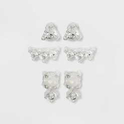 Top 10 🌟 Sterling Silver Cubic Zirconia and Faux Opal Stud Earring Set 3pc - A New Day™ 🎉 -Outlet New Day Wear Store unnamed file 848