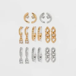 Top 10 🎉 Drop Earring Set 8pc - A New Day™ Silver 👏 -Outlet New Day Wear Store unnamed file 852