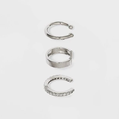 Best deal ๐ Sterling Silver Cubic Zirconia Ear Cuff Set - A New Day™ ๐ 3 Best deal ๐ Sterling Silver Cubic Zirconia Ear Cuff Set - A New Day™ ๐
