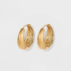 Buy 😍 Hinge Hoop Earrings - A New Day™ Gold 🥰 -Outlet New Day Wear Store unnamed file 857