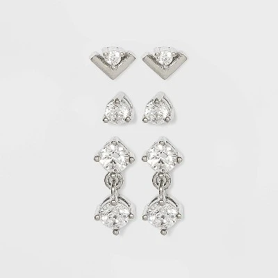 Best Sale 🔥 Sterling Silver Cubic Zirconia Drop Earrings - A New Day™ ✔️ 4 Best Sale 🔥 Sterling Silver Cubic Zirconia Drop Earrings - A New Day™ ✔️ - Image 2