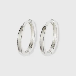 Best Pirce ✔️ Band Hoop Earrings - A New Day™ Silver ⌛ -Outlet New Day Wear Store unnamed file 875