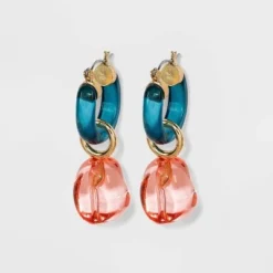 Best deal ✨ Transparent Blush Bead Drop Earrings - A New Day™ Blue 💯 -Outlet New Day Wear Store unnamed file 897