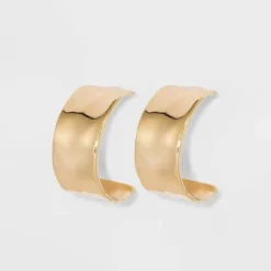 Coupon 🎁 Hammered Metal Gold Hoop Earrings - A New Day™ Gold 😉 -Outlet New Day Wear Store unnamed file 901