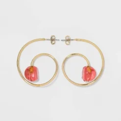 Deals 🔥 Swirl Hoop with Bead Earrings - A New Day™ Blue 🎉 -Outlet New Day Wear Store unnamed file 906