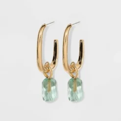 Top 10 ⭐ Rectangle Hoop with Transparent Drop Earrings - A New Day™ Pink ✔️ -Outlet New Day Wear Store unnamed file 912