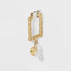 Budget ❤️ Hammered Rectangular Hoop Earrings - A New Day™ Silver ⭐