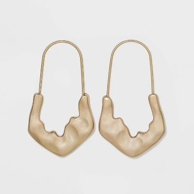 Hot Sale 👏 Molten 🛒 Hammered Hoop Earrings - A New Day™ Gold ❤️ 7 Hot Sale 👏 Molten 🛒 Hammered Hoop Earrings - A New Day™ Gold ❤️ - Image 5