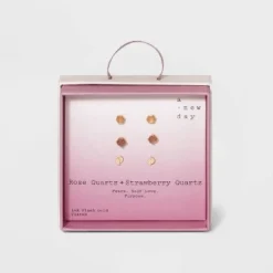 Cheapest ✨ Silver Plated Semi-Precious Stud Earring Set 3pc - A New Day™ Strawberry And Rose Quartz ✨ 17 Cheapest ✨ Silver Plated Semi-Precious Stud Earring Set 3pc - A New Day™ Strawberry And Rose Quartz ✨ -Outlet New Day Wear Store unnamed file 931