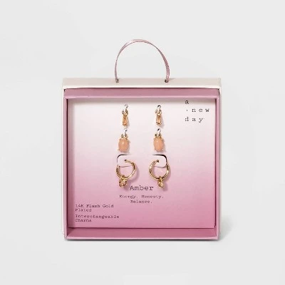 Promo 💯 Silver Plated Cubic Zirconia Interchangeable Charm Gold Hoop Earrings - A New Day™ Amber 🛒 8 Promo 💯 Silver Plated Cubic Zirconia Interchangeable Charm Gold Hoop Earrings - A New Day™ Amber 🛒 - Image 6