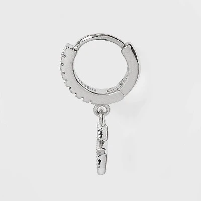 Budget ❤️ Sterling Silver Cubic Zirconia Huggie Hoop Earrings - A New Day™ Silver Cross 😍 3 Budget ❤️ Sterling Silver Cubic Zirconia Huggie Hoop Earrings - A New Day™ Silver Cross 😍