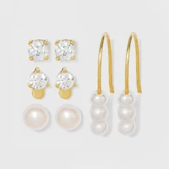 Promo โค๏ธ Sterling Silver with Cubic Zirconia and Glass Pearl Stud Earring Set 4pc - A New Day™ - Gold ๐ 5 Promo โค๏ธ Sterling Silver with Cubic Zirconia and Glass Pearl Stud Earring Set 4pc - A New Day™ - Gold ๐ -Outlet New Day Wear Store unnamed file 992
