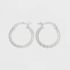 Promo 🔔 Sterling Silver Twist Hoop Earrings - A New Day™ Silver 😍 -Outlet New Day Wear Store unnamed file 998